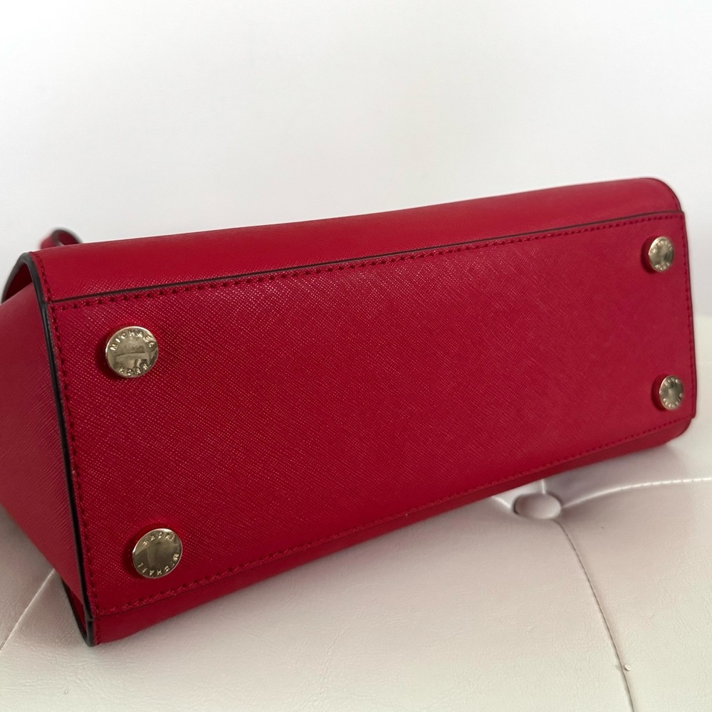 Michael Kors Red Selma Saffiano Satchel with Gold Hardware - Picture 6 of 12